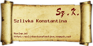Szlivka Konstantina névjegykártya